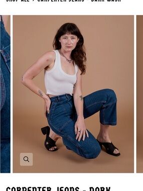 Big Bud Press Dark Blue Carpenter Ankle Jeans, M